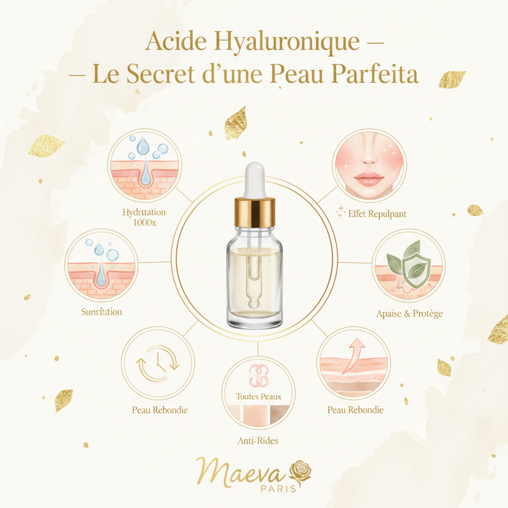 Acide Hyaluronique — Infographie bienfaits — Maeva Paris